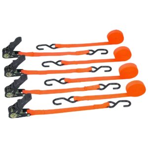 1″ x 15′ 4PC RATCHETING CARGO STRAP SET