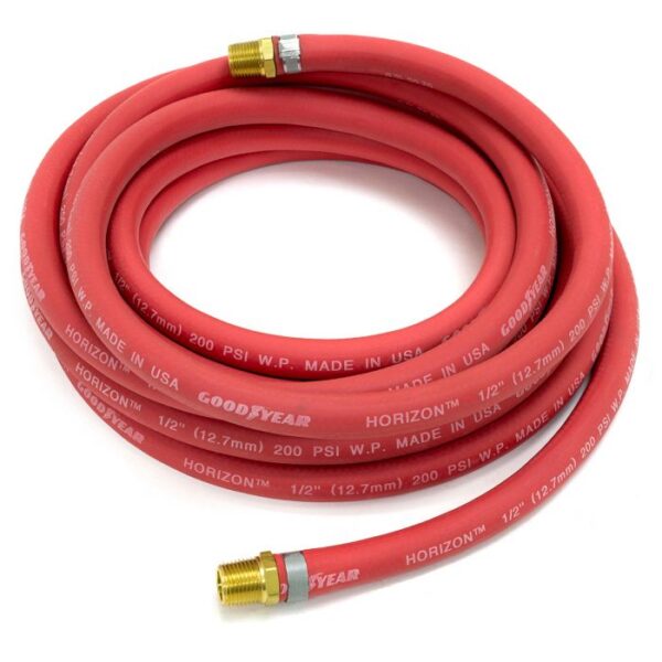 1/2″ X 25′ RUBBER AIR HOSE – 1/2″ NPT