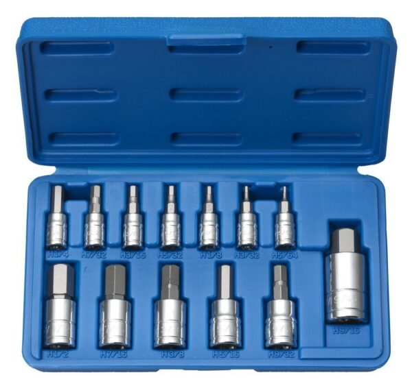 13PC HEX BIT SOCKET SET SAE