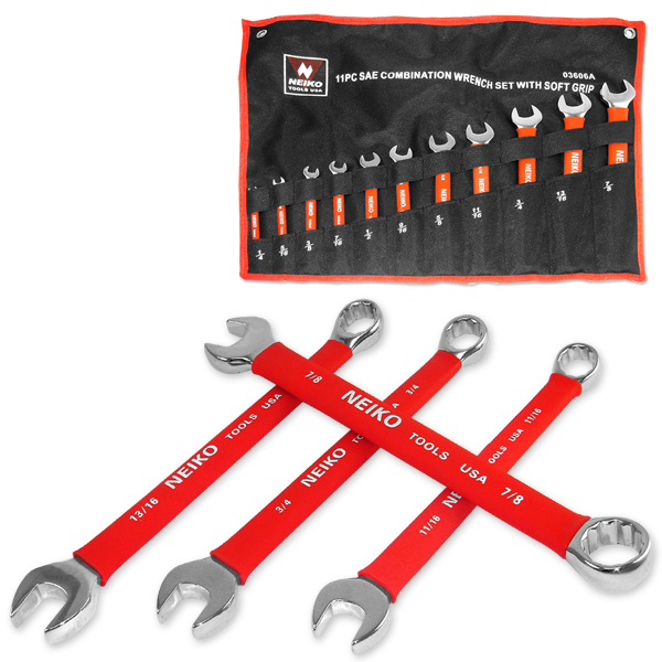 11PC CUSHION GRIP O/B WRENCHES SAE