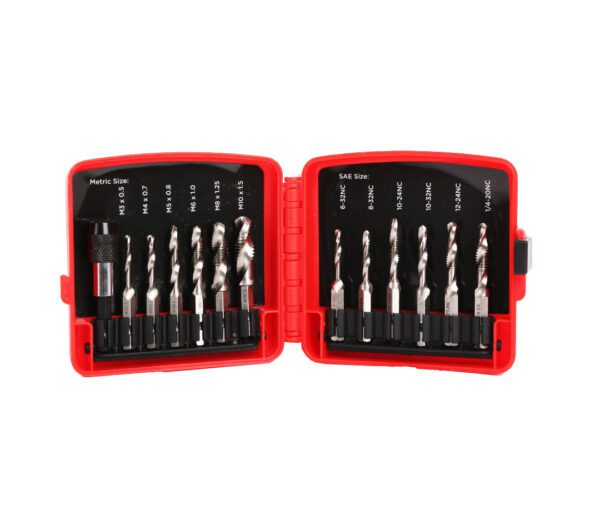 13PC HEX SHANK DRILL-N-TAP BIT SET