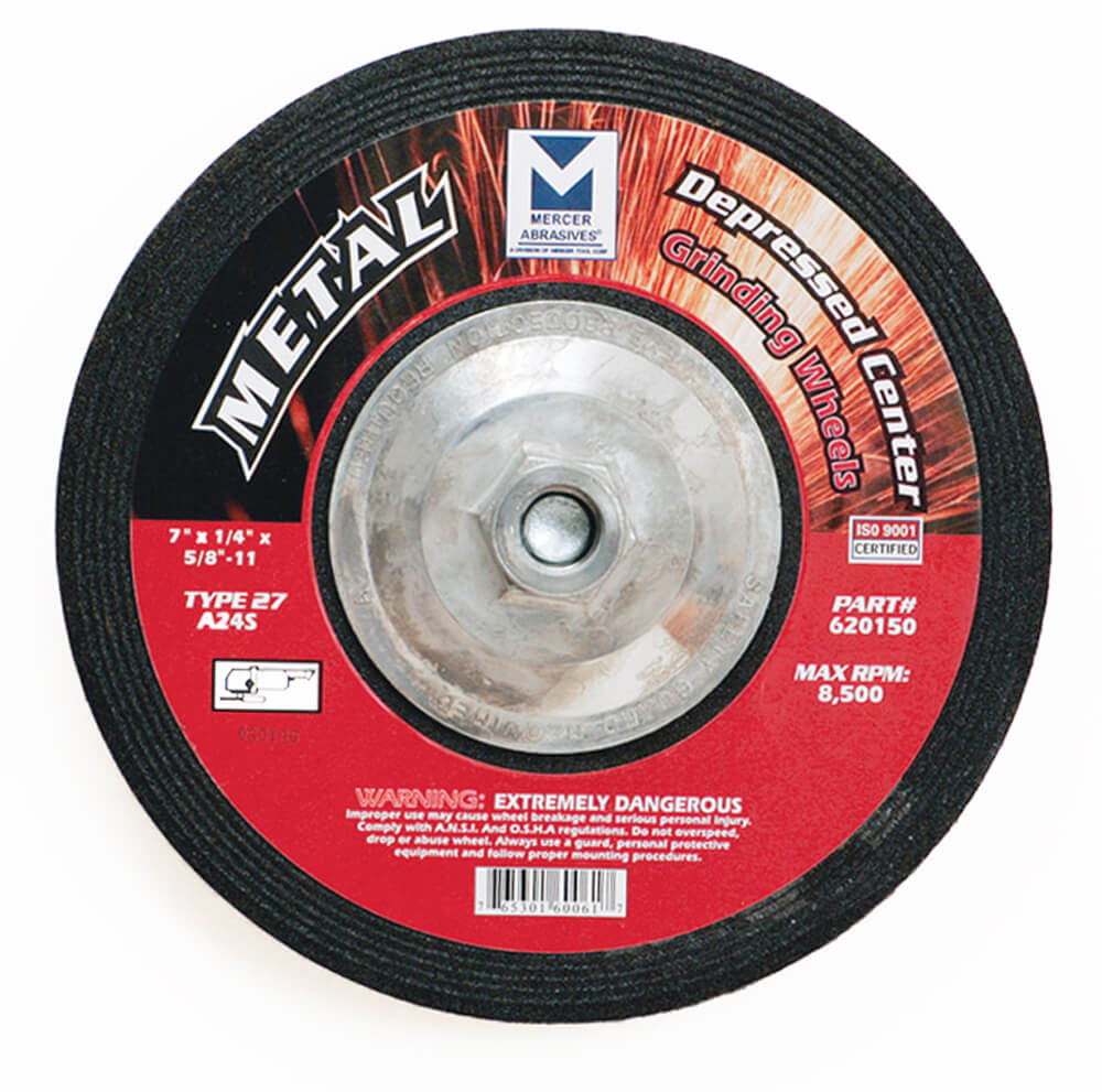 7″X1/4″X5/8-11 Grinding Wheel W/Hub