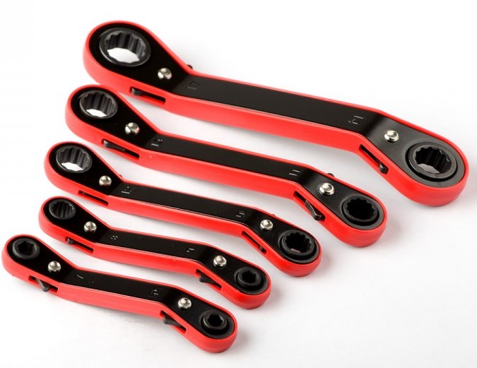 5PC DOUBLE-SIDED OFFSET RATCHET WRENCH SET – METRIC