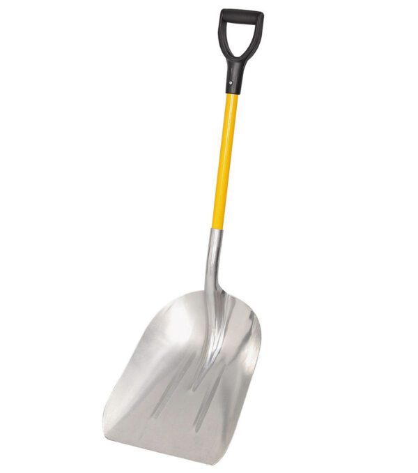 BIG SCOOP ALUMINUM SNOW & GRAIN SHOVEL WITH FIBERGLASS D-HANDLE