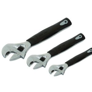 Jhw 3pc Ratcheting Adjustable Wrench Set